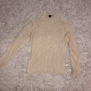 White Mesh Long Sleeve Top